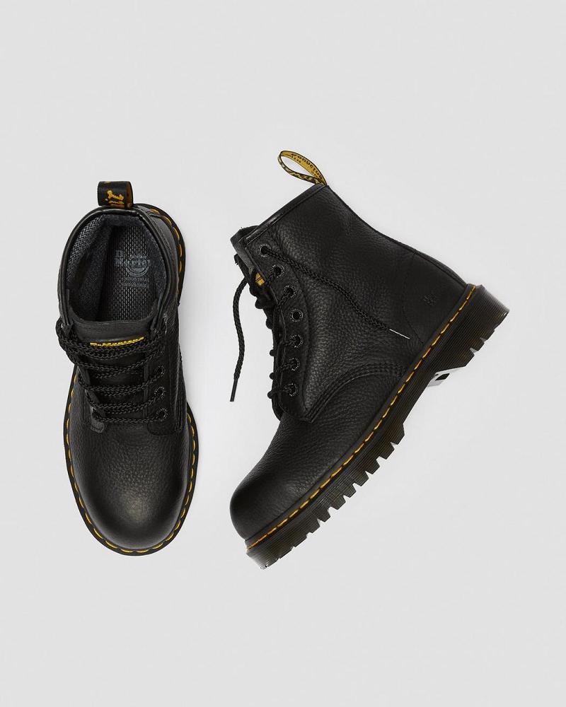 Men's Dr Martens Icon 7B10 Leather Steel Toe Work Boots Black | AU 651SGL